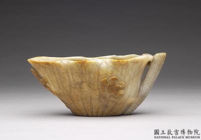 图片[2]-Jade brush wash in the shape of a lotus leaf with inscriptions, Ming dynasty-China Archive